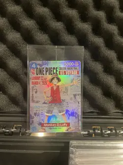 Bandai Namco One Piece Monkey D. Luffy Leader Promo Holo US Voyage ST13-001 Card - Image 1