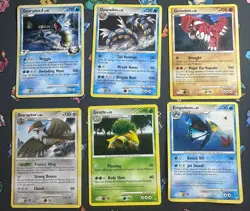 Mid-Era Vintage Pokemon Lot – 6 Cards – Gyarados Stormfront & Groudon – MP–DMG - Image 1