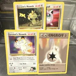 Pokemon TCG Pokemon & Energy Card Lot - Giovanni's Meowth, Erika's Jigglypuff, … - Image 1