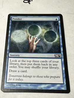 PONDER X4 2012 Core Set M12 Magic MTG MINT CARD - Image 1