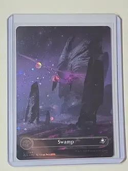 MTG Edge Of Eternities - Set of All Five Galaxy Foil Borderless Basic Lands - Image 4