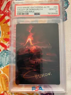 2023 MTG Lord of the Rings Valley of Gorgoroth Art Series Gold PSA 10 GEM MINT - Image 1