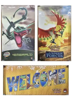 POKEMON~3X BANNER ~EX EMERALD~EX UNSEEN FORCES~WELCOME~ORGANIZED PLAY~2005 - Image 1