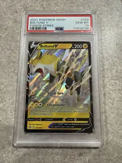 2021 Pokemon SWSH Boltund V Fusion Strike PSA 10 Gem Mint - Image 1