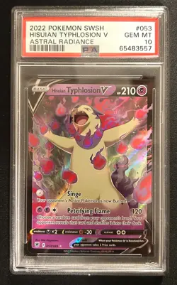 Hisuian Typhlosion V 053/189 PSA 10 Pokemon Astral Radiance 2022 - Image 1