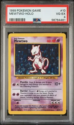 1999 POKEMON GAME 10 MEWTWO-HOLO PSA 4 - Image 1