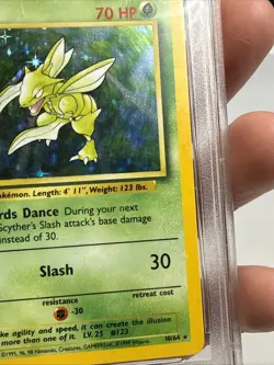 Pokemon TCG Scyther Jungle 10/64 Holo Unlimited Holo (No Symbol) PSA 7 - Image 3