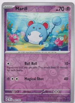 Marill (Reverse Holo) 64/162 - Temporal Forces Pokemon TCG - PACK FRESH MINT - Image 1