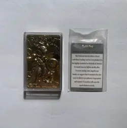 Pokemon 1999 23k Gold Plated Mewtwo Trading Card Ball Burger King Promo COA 150 - Image 1