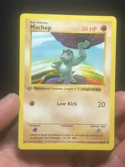 Pokemon TCG Machop 052/102 Base Set (Shadowless) 1st Edition NM/LP - Image 1