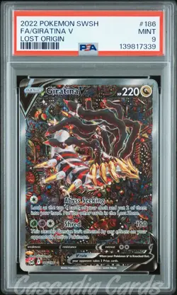 PSA 9 Giratina V Full Alt Art 186/196 Lost Origin Pokemon - Image 1