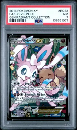 2016 POKEMON XY GENERATIONS RADIANT COLL #RC32 FULL ART/SYLVEON EX PSA 7 - Image 1