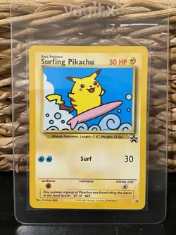 Pokemon Pikachu #28 Surfing Black Star Promo TCG 2001 - Image 1