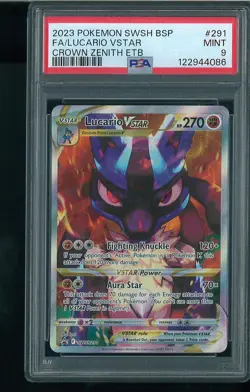 PSA 9 Lucario VSTAR - SWSH291 - SWSH Black Star Promos Graded Pokemon - Image 1