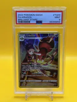 2022 POKEMON SWORD & SHIELD BRILLIANT STARS #TG09 FULL ART/ARIADOS PSA 9 - Image 1