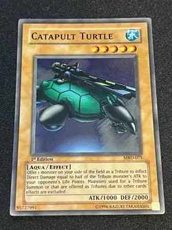 Yu-Gi-Oh! Catapult Turtle Metal Raiders Super Rare 1st Ed Effect Aqua MRD-075 - Image 1