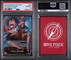 2025 ONE PIECE OP12-LEGACY OF THE MASTER #001 SILVERS RAYLEIGH ALT ART PSA 10 GM - Image 3