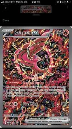 Oricorio EX 024 Me: Mega Evolution Promo Holo Pokemon Card Near Mint Condition - Image 1