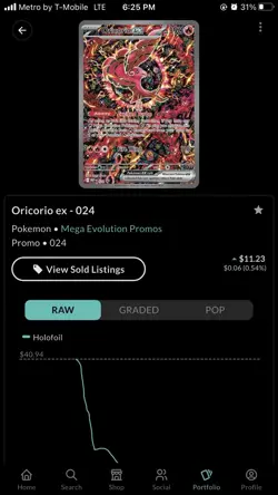Oricorio EX 024 Me: Mega Evolution Promo Holo Pokemon Card Near Mint Condition - Image 2