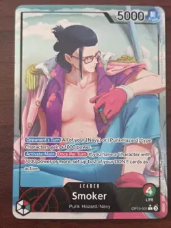 Smoker OP10-001 Alternate Alt Art Leader Parallel One Piece Card Game TCG NM - Image 1