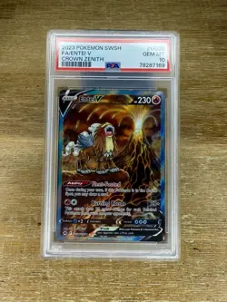2023 POKEMON SWORD & SHIELD CROWN ZENITH #GG36 FULL ART/ENTEI V PSA 10 - Image 1