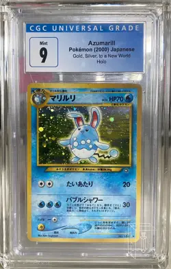 2000 Pokemon TCG Azumarill #184 CGC Mint 9 Japanese Gold + Silver Vintage Holo - Image 1