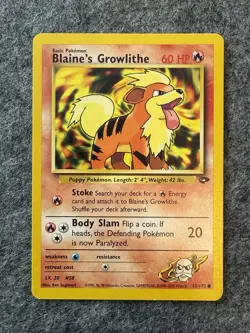 Pokemon Blaine's Growlithe 62/132 Common (NM) - Image 1