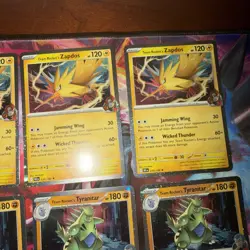 Pokemon TCG Team Rocket’s Zapdos, Articuno, Tyranitar Cosmo Holo Promos - Image 3
