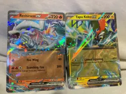 Pokemon Reshiram ex 030/159 Journey Together + Tapu Koko 051 (2 for 1) - Image 1