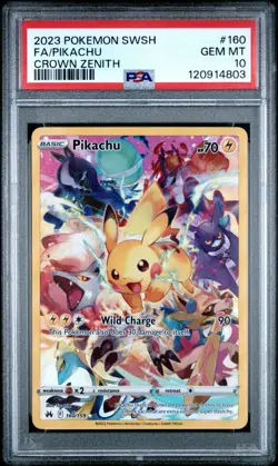 Pokemon Pikachu Crown Zenith Secret Rare Full Art #160 PSA 10 Gem Mint - Image 1