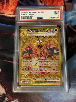Pokemon TCG Charizard ex 228/197 SV03 Obsidian Flames Hyper Rare Holo PSA 9 - Image 1