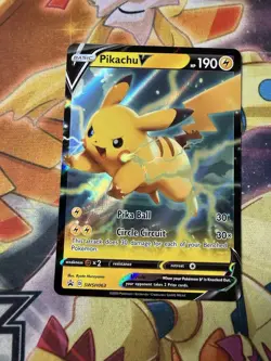 Pikachu V SWSH063 NM Full Art Promo Rare Pokemon Card - Image 1
