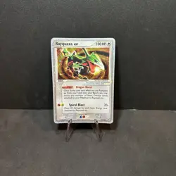 Pokemon Rayquaza ex 102/107 2005 Card - EX Deoxys Heavy Wear / Dmg - Image 1