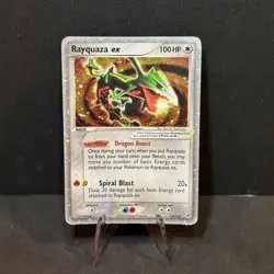 Pokemon Rayquaza ex 102/107 2005 Card - EX Deoxys Heavy Wear / Dmg - Image 3