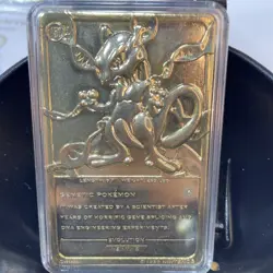Pokemon # 150 Mewtwo Trading Card 23K Gold Plated 1999 Burger King w/ COA & Ball - Image 4
