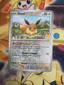 Prismatic Evolutions Eevee 2025 Pokemon Day Promo Card 074/131 Cosmo Swirl NM - Image 1