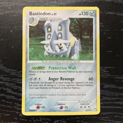 Bastiodon 21/123 Holo Rare Pokemon Card Mysterious Treasures - Damaged - Image 1