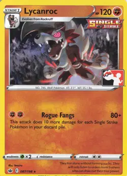 Lycanroc Rare Prize Pack Series Cards 087/198 NM - Image 1