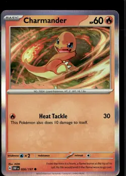 Pokemon Charmander 026/197 Obsidian Flames Holo Common 2 Card Lot - Image 1