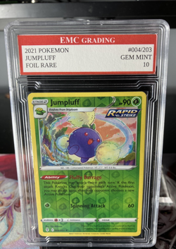 JUMPLUFF #004/203 RARE FOIL Pokemon 2021 Card GRADED 10 MINT TCG CCG - Image 1