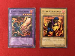 Flame Swordsman (SDJ-024) & Flame Manipulator (LOB-E012) Yu-Gi-Oh Monster Cards - Image 1