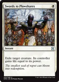 MTG MAGIC THE GATHERING - SWORDS TO PLOWSHARES - ETERNAL MASTERS - NEAR MINT! - Image 1