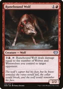 1x Runebound Wolf NM Eng MTG - Crimson Vow - Image 1
