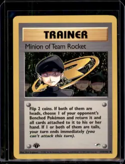 Minion of Team Rocket 113/132 1st Edition Pokemon Card Gym Heroes Uncommon NM - Image 1