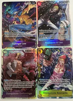 One Piece Card Lot, Trafalgar Law, Donquixote Rosinante, Donquixote Doflamingo - Image 1