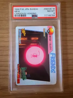 1998 Pokemon Carddass Vending Mew #Movie 16 Bubble Mew P.M. JPN. Bandai PSA 8 - Image 1
