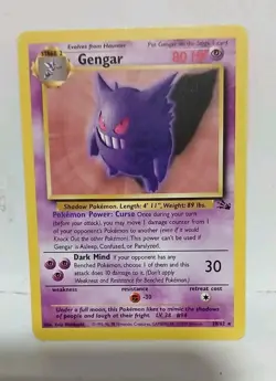Pokemon Gengar 20/62 Fossil Set Non Holo 1999 - Image 1