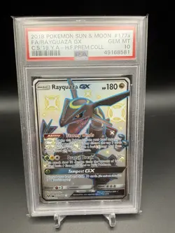 2018 POKEMON SUN & MOON CELESTIAL STORM #177A RAYQUAZA GX PSA 10 - Image 1