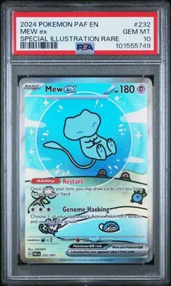 Pokemon Mew ex 2024 Paldean Fates #232 Special Illustration Rare PSA 10 - Image 1