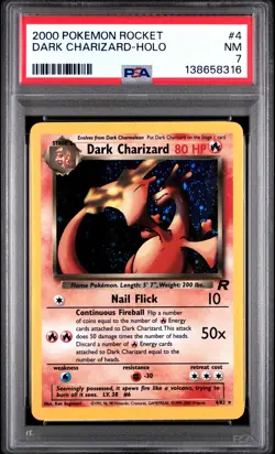 2000 POKEMON ROCKET #4 DARK CHARIZARD-HOLO PSA 7 - Image 1